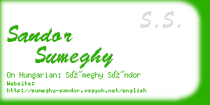 sandor sumeghy business card